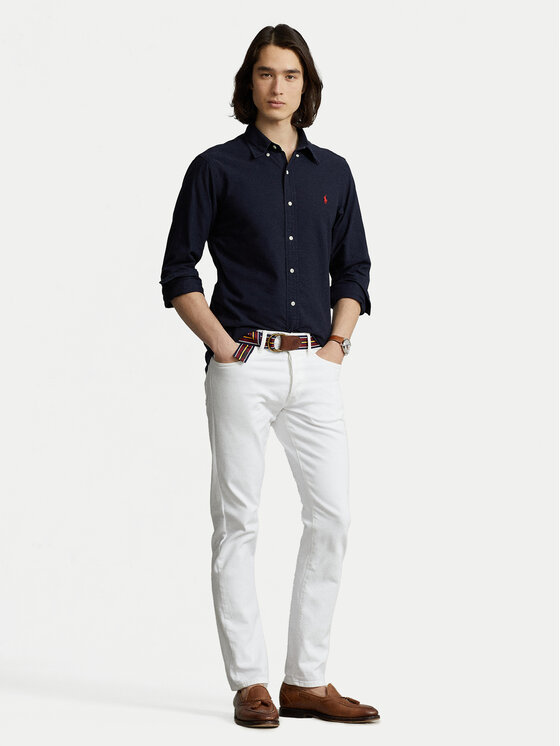 Polo Ralph Lauren Polo Ralph Lauren Marškiniai Bsr 710772290 Tamsiai mėlyna Custom Fit
