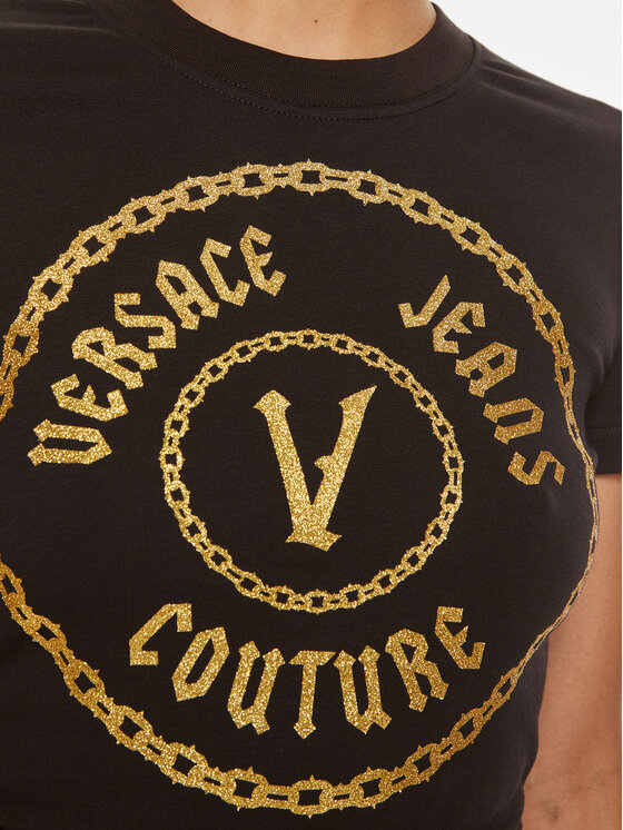 Versace Jeans Couture Versace Jeans Couture Majica 77HAHT02 CJ03T Črna Slim Fit