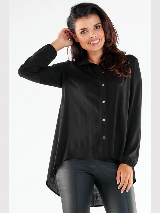 Awama Awama Koszula A527 Czarny Basic Fit