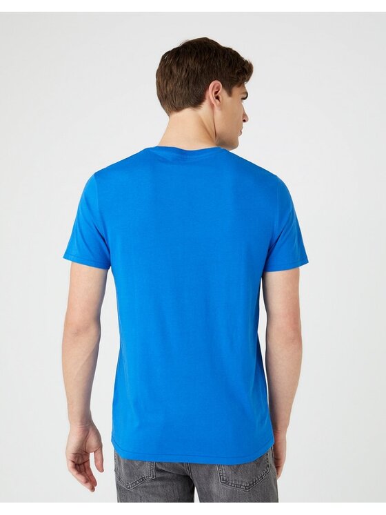 Wrangler Wrangler T-shirt SIGN OFF TEE Blu Regular Fit