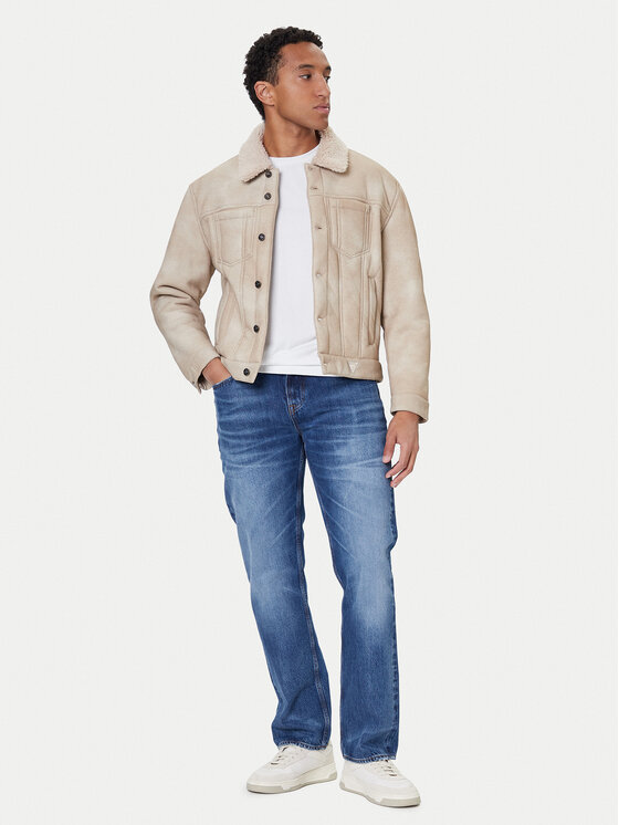 Guess Guess Μπουφάν από απομίμηση δέρματος M5BL0I W2500 Μπεζ Regular Fit