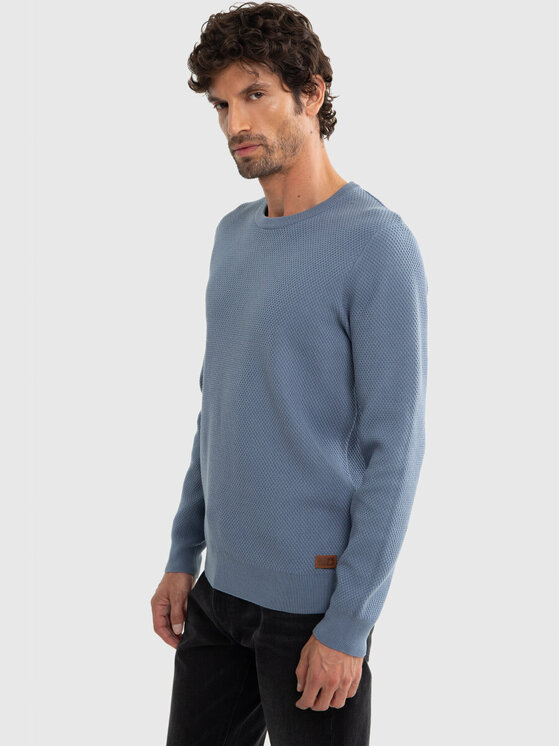 BIG STAR BIG STAR Sweter REYLI_401_160 Niebieski Classic Fit