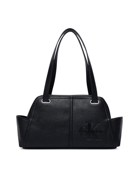 Calvin Klein Calvin Klein Torbica Pockets Monologo Shoulder Bag LV04F3688G Crna