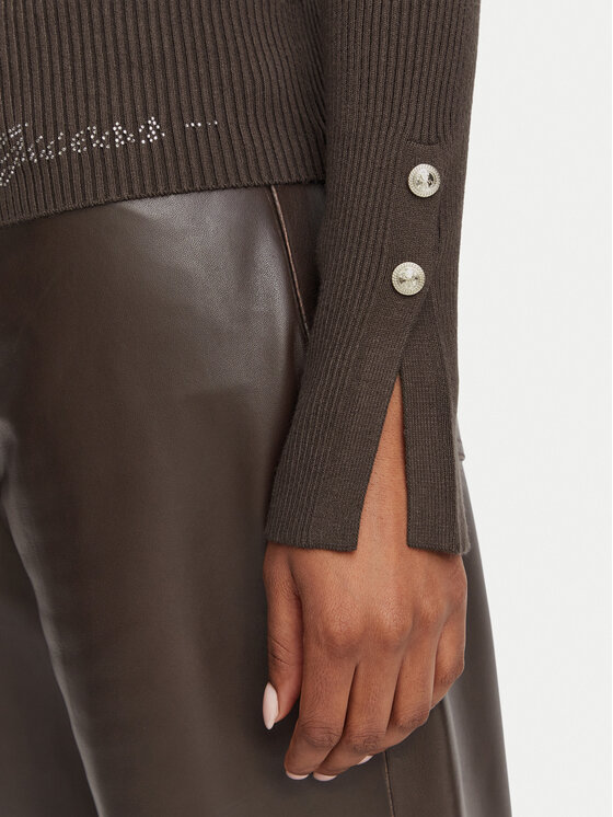 Guess Guess Bluzka W6YR09 Z0948 Brązowy ciemny Slim Fit