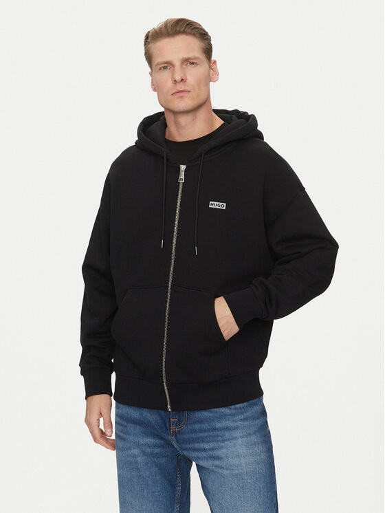 HUGO HUGO Džemperis ar kapuci Nardimez 50520017 Melns Loose Fit