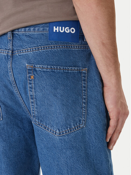HUGO HUGO Pantaloni scurți de blugi Skate 50555993 Albastru Straight Fit