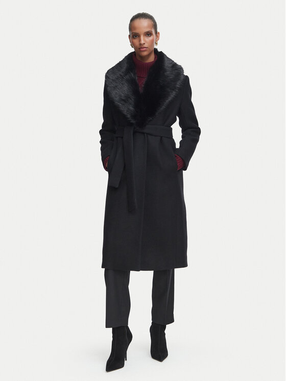 Rinascimento Rinascimento Вовняне пальто CFC0130536003 Чорний Regular Fit