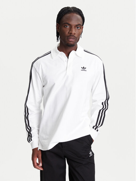 adidas Polokošeľa adicolor Rugby IZ2459 Biela Regular Fit