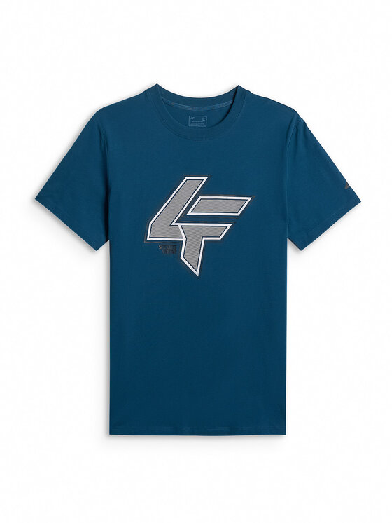 4F 4F T-Shirt CITY Turkusowy Regular Fit