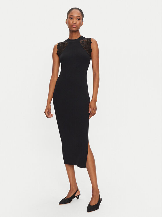 Morgan Morgan Džemper haljina 242-RMAGDA Crna Slim Fit