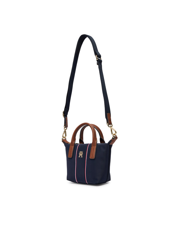 Tommy Hilfiger Tommy Hilfiger Ročna torba Popette Micro Tote Corp AW0AW18552 Mornarsko modra