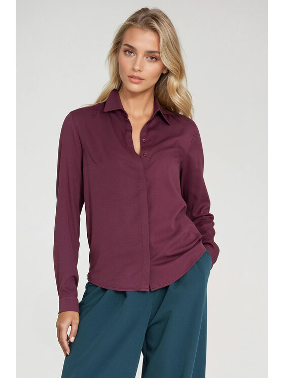 NIFE NIFE Halenka B205 Fialová Regular Fit
