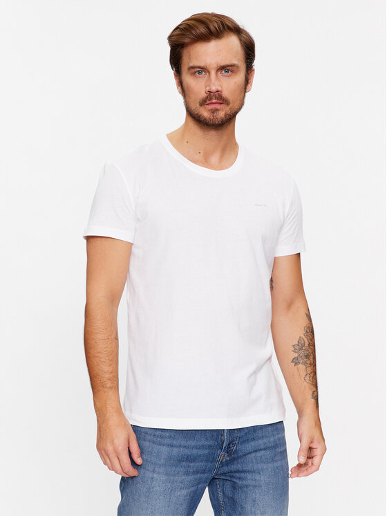 Gant Gant Komplet t-shirt majic﻿ C-Neck 2 Pack 900002008 Pisana Regular Fit
