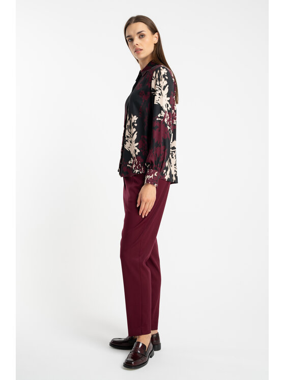 CLICK CLICK Koszula 10-6930 Bordowy Regular Fit