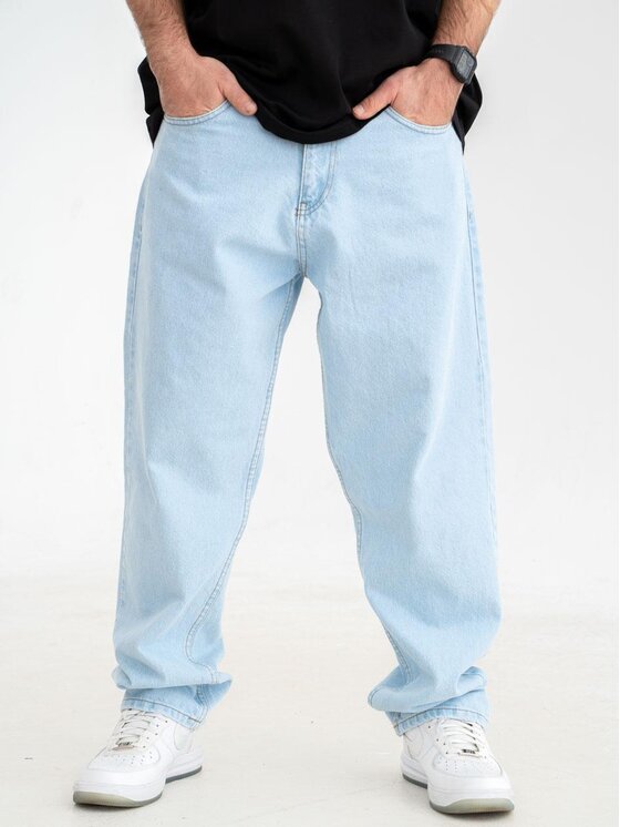 Jigga Wear Jigga Wear Jeansy Spodnie Jeansowe Baggy Męskie Jasne Niebieskie Jigga Wear Crown M Niebieski jasny Baggy Fit