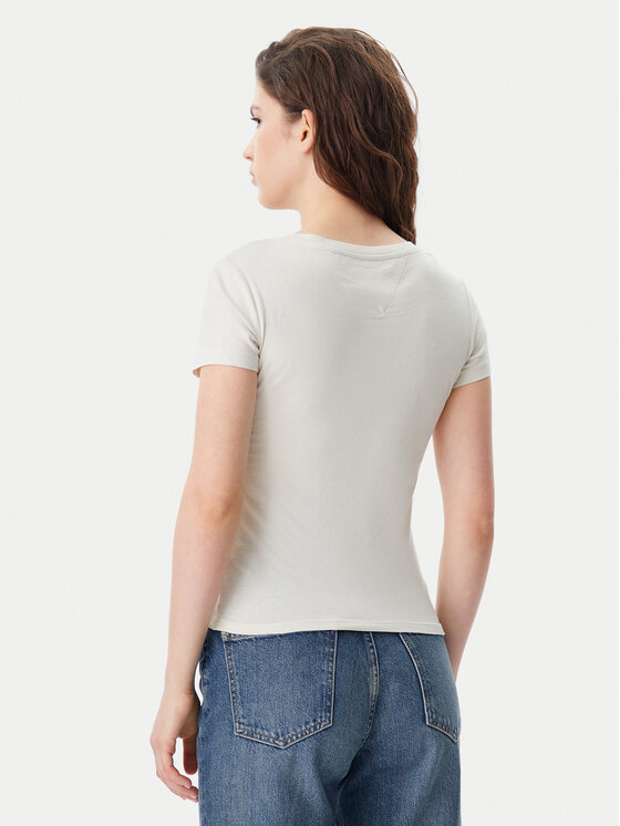 Tommy Jeans Tommy Jeans T-shirt DW0DW20458 Beige Slim Fit