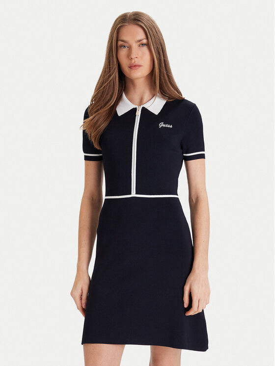 Guess Guess Trikotāžas kleita V5GK00 Z3D60 Tumši zils Regular Fit