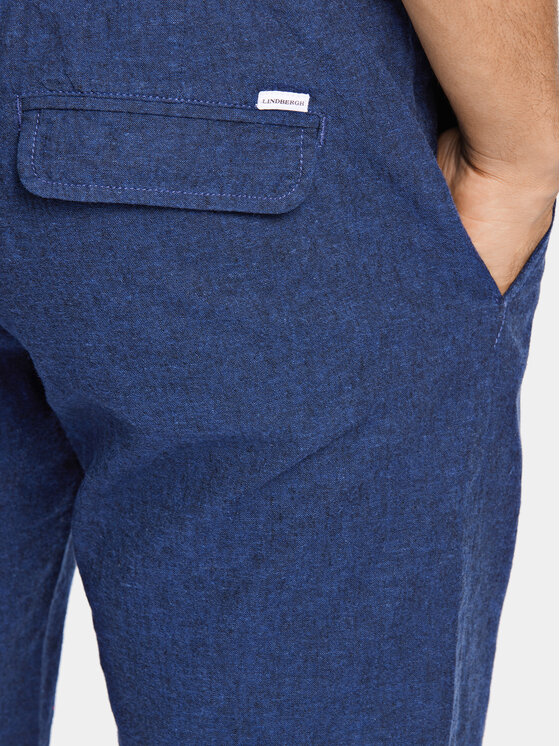 Lindbergh Lindbergh Szorty materiałowe 30-508003 Granatowy Relaxed Fit