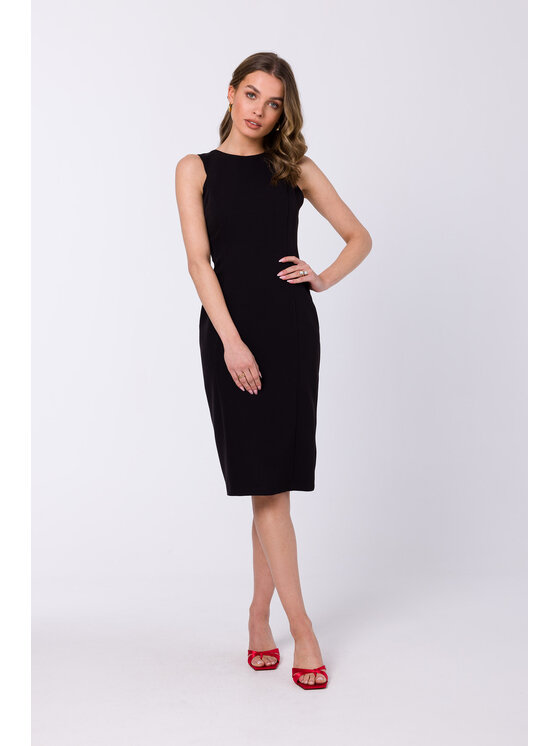 Stylove Stylove Koktejlové šaty S342 Černá Regular Fit