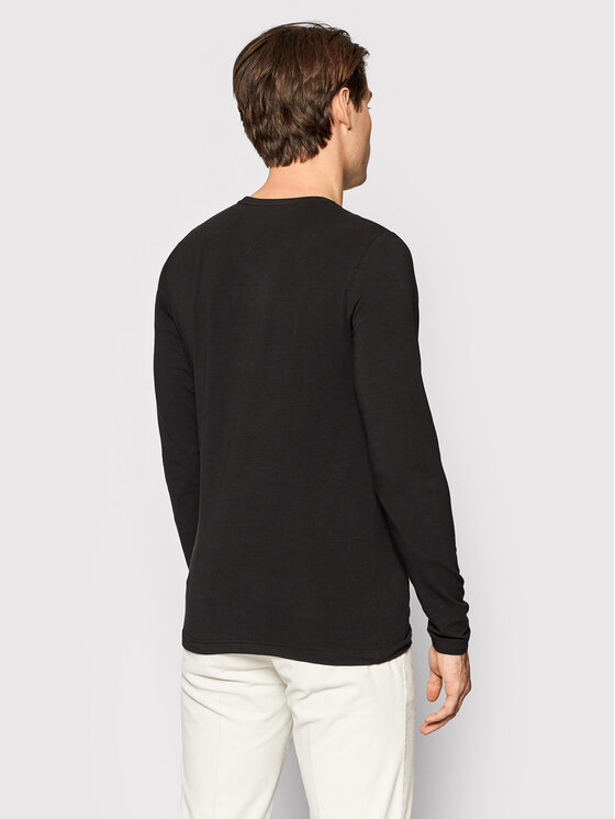 Tommy Hilfiger Tommy Hilfiger Hosszú ujjú Stretch Tee MW0MW10804 Fekete Slim Fit