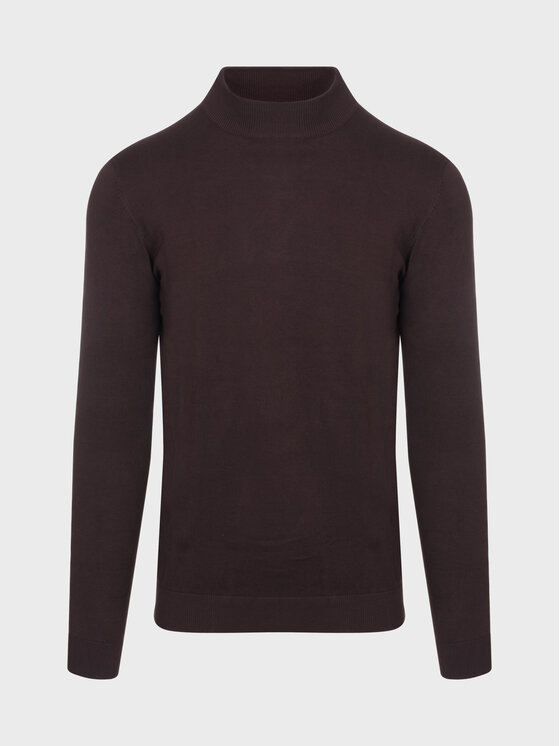 Evenemen Evenemen Sweter Półgolf Brązowy Slim Fit