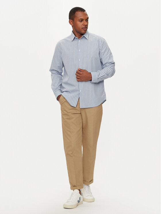 Sisley Sisley Srajca 5B8SSQ03T Modra Regular Fit