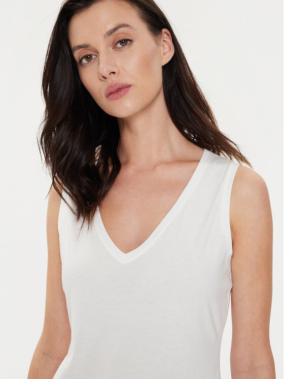 Sisley Sisley Top 3I1XLH00S Biały Regular Fit