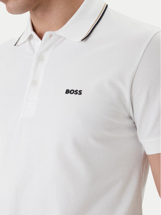 BOSS BOSS Polo Birdie Paule 50559365 Biały Slim Fit