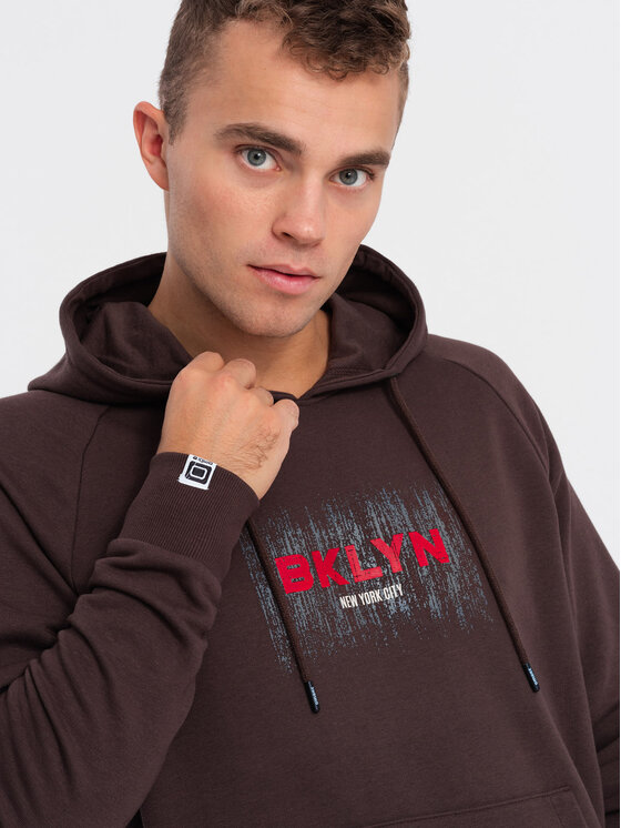 Ombre Ombre Mikina OM-SSPS-0150 Hnědá Regular Fit