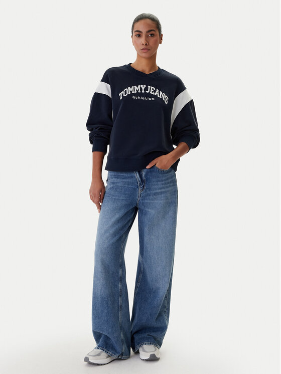 Tommy Jeans Tommy Jeans Bluză Varsity DW0DW22365 Bleumarin Boxy Fit
