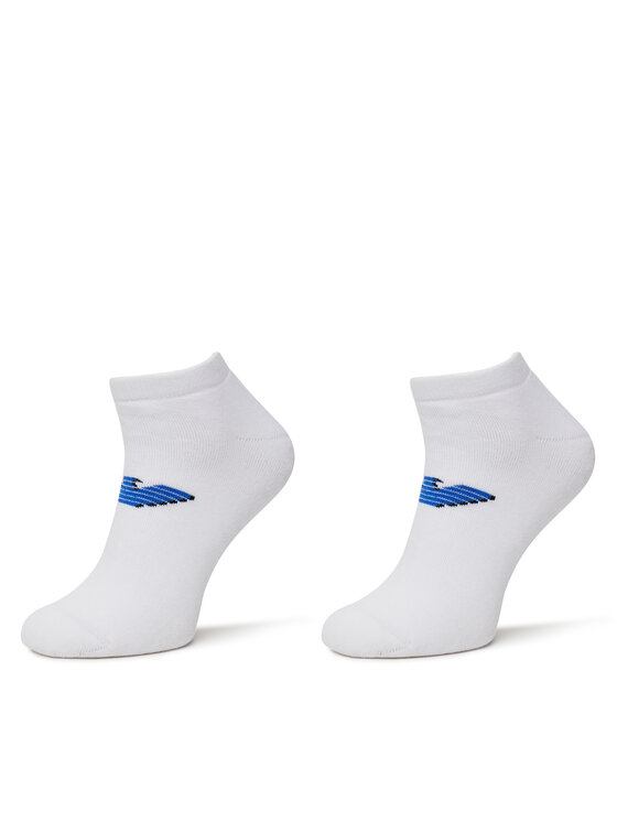 Set de 2 perechi de șosete medii pentru bărbați Emporio Armani EM000538 AF12299 M0082 Alb