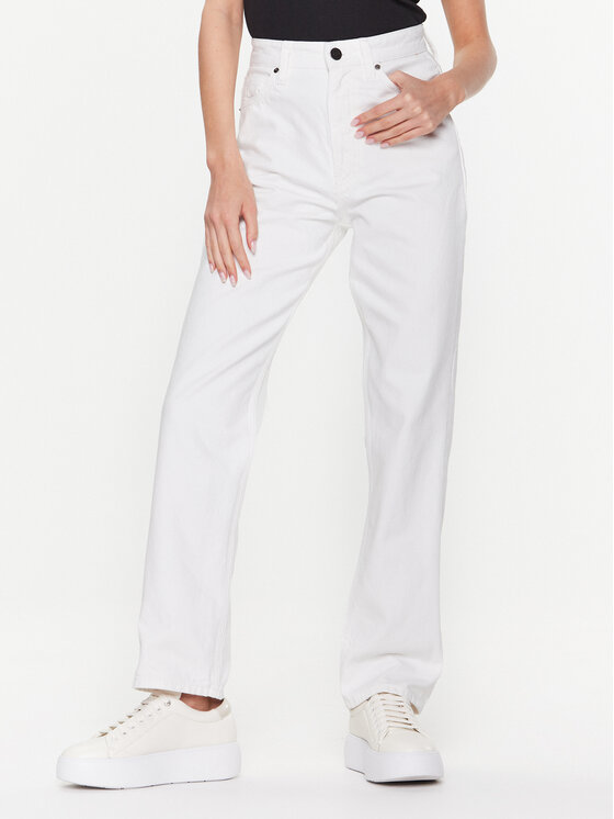Jeans High Rise Straight K20K205166 Bianco Regular...