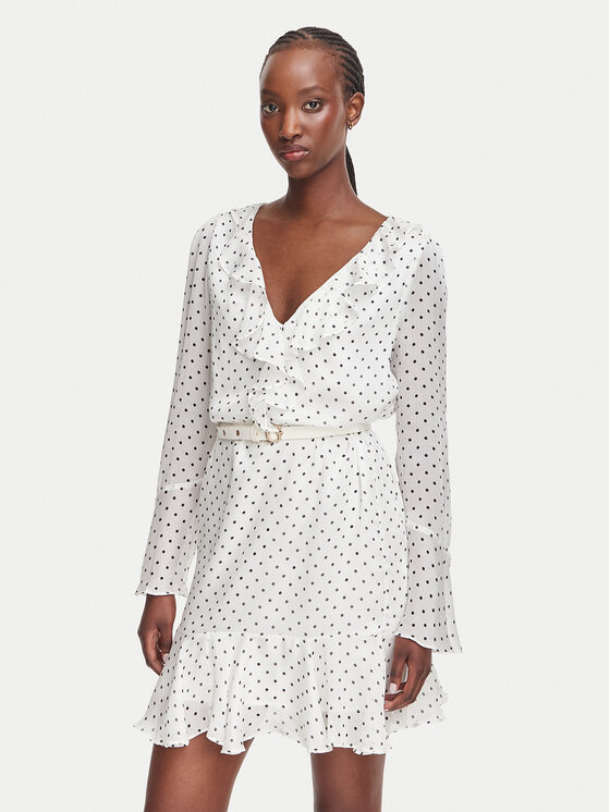 Guess Rochie de zi W6YK35 W2959 Alb Regular Fit