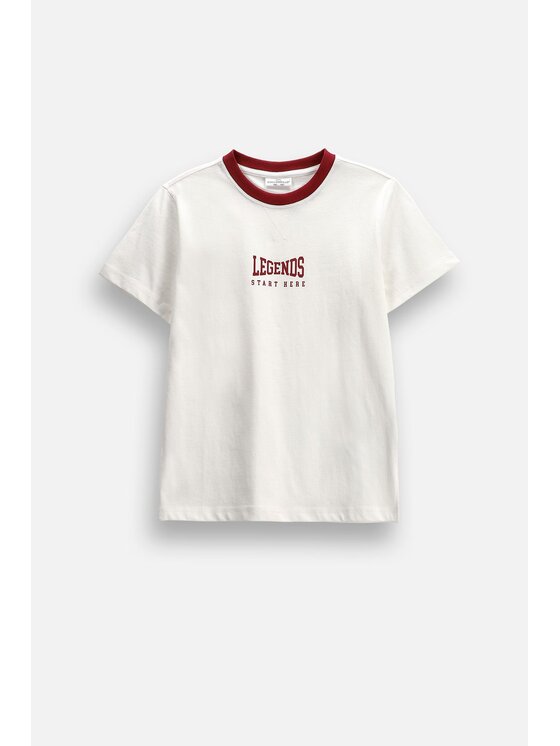 Coccodrillo Coccodrillo T-Shirt ZC6143204ABJ-003 Kremowy Regular Fit