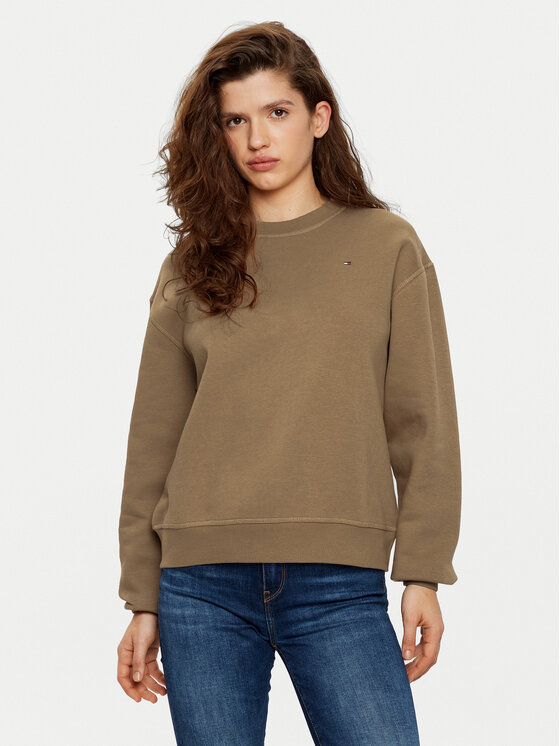 Tommy Hilfiger Tommy Hilfiger Majica dugih rukava WW0WW41246 Kaki Relaxed Fit