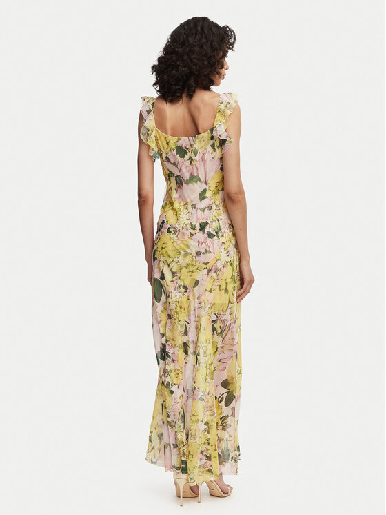 French Connection French Connection Φόρεμα βραδινό Carla 719R1 Ανοιχτό κίτρινο Slim Fit