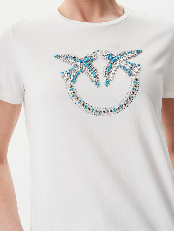 PINKO PINKO T-Shirt Quentin 100535 A2G7 Bílá Regular Fit