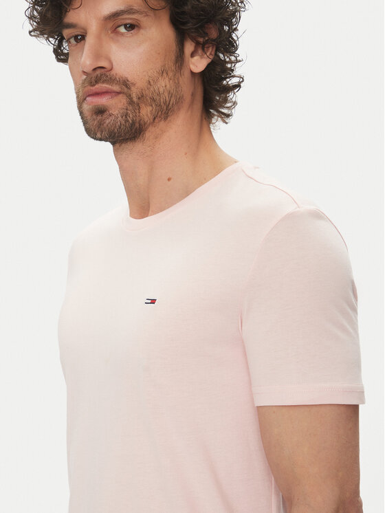 Tommy Jeans Tommy Jeans Majica DM0DM20363 Roza Slim Fit