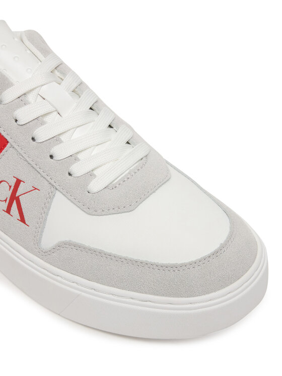 Calvin Klein Calvin Klein Sneakersy Mixed Texture Lace Up Cupsole Trainers YM0YM01395 Bílá