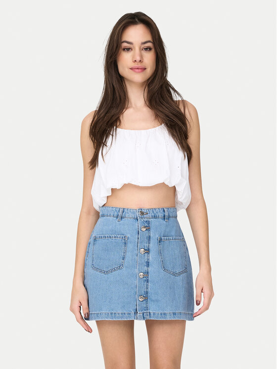 ONLY ONLY Top Lou 15342566 Valge Cropped Fit