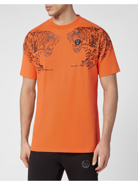 Plein Sport Plein Sport T-Shirt 9339 Pomarańczowy Regular Fit
