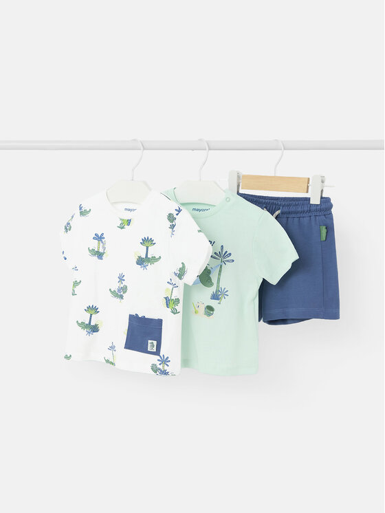 Komplet 2 t-shirtów i spodenek Mayoral, Rozmiar 6M, Kolorowy, 1655