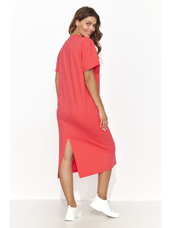 Numinou Numinou Sukienka codzienna NU467 Koralowy Comfortable Fit