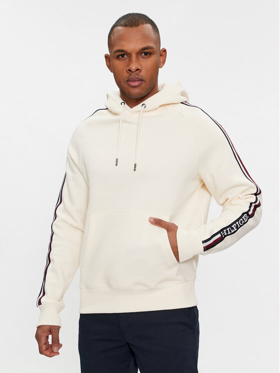 Tommy Hilfiger Tommy Hilfiger Mikina Global Stripe MW0MW33659 Béžová Regular Fit