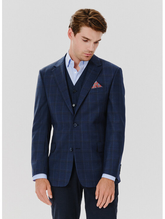 Pako Lorente Pako Lorente Marynarka P24SF-3G-012 Granatowy Slim Fit
