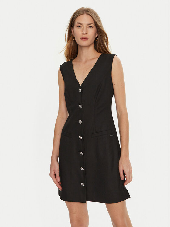 Guess Guess Koktel haljina Doris W4BK11 WGIF2 Crna Slim Fit
