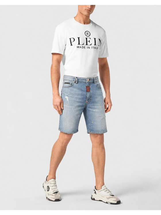 PHILIPP PLEIN PHILIPP PLEIN Szorty jeansowe 31790 Niebieski Loose Fit
