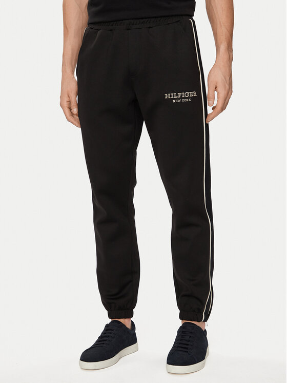 Tommy Hilfiger Tommy Hilfiger Pantaloni trening Monotype MW0MW33701 Negru Regular Fit