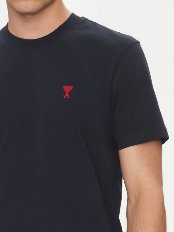 AMI Paris AMI Paris T-Shirt BFUTS035.724 Granatowy Regular Fit