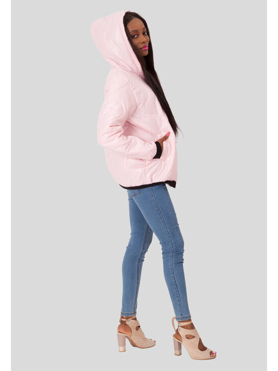 Perso Perso Bunda pro přechodné období krótka pikowana Růžová Oversize